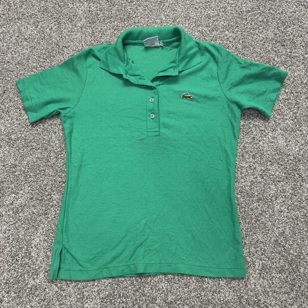 Vintage Lacoste Haymaker Polo Shirt Mens 34 Green Knit Short Sleeve Made USA